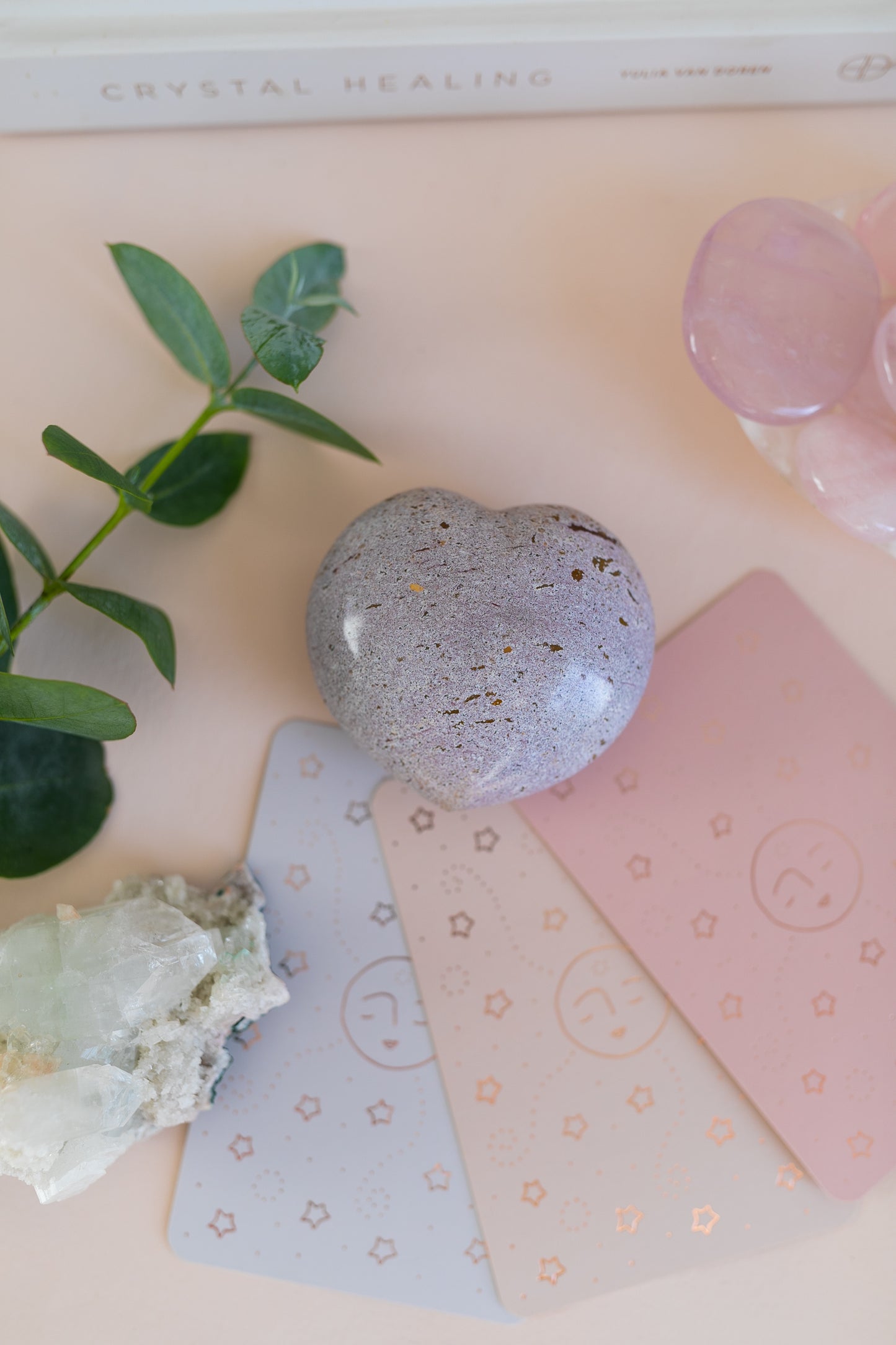 Large Lilac Fancy Jasper Puffy Heart