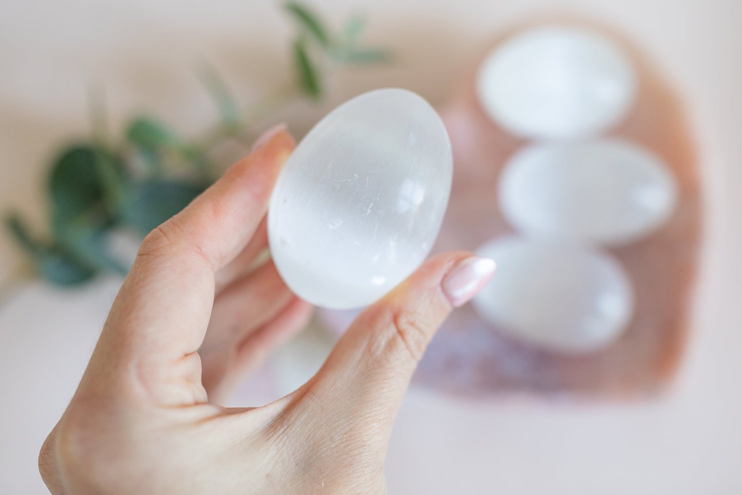 Selenite Satin Spar Crystal Egg