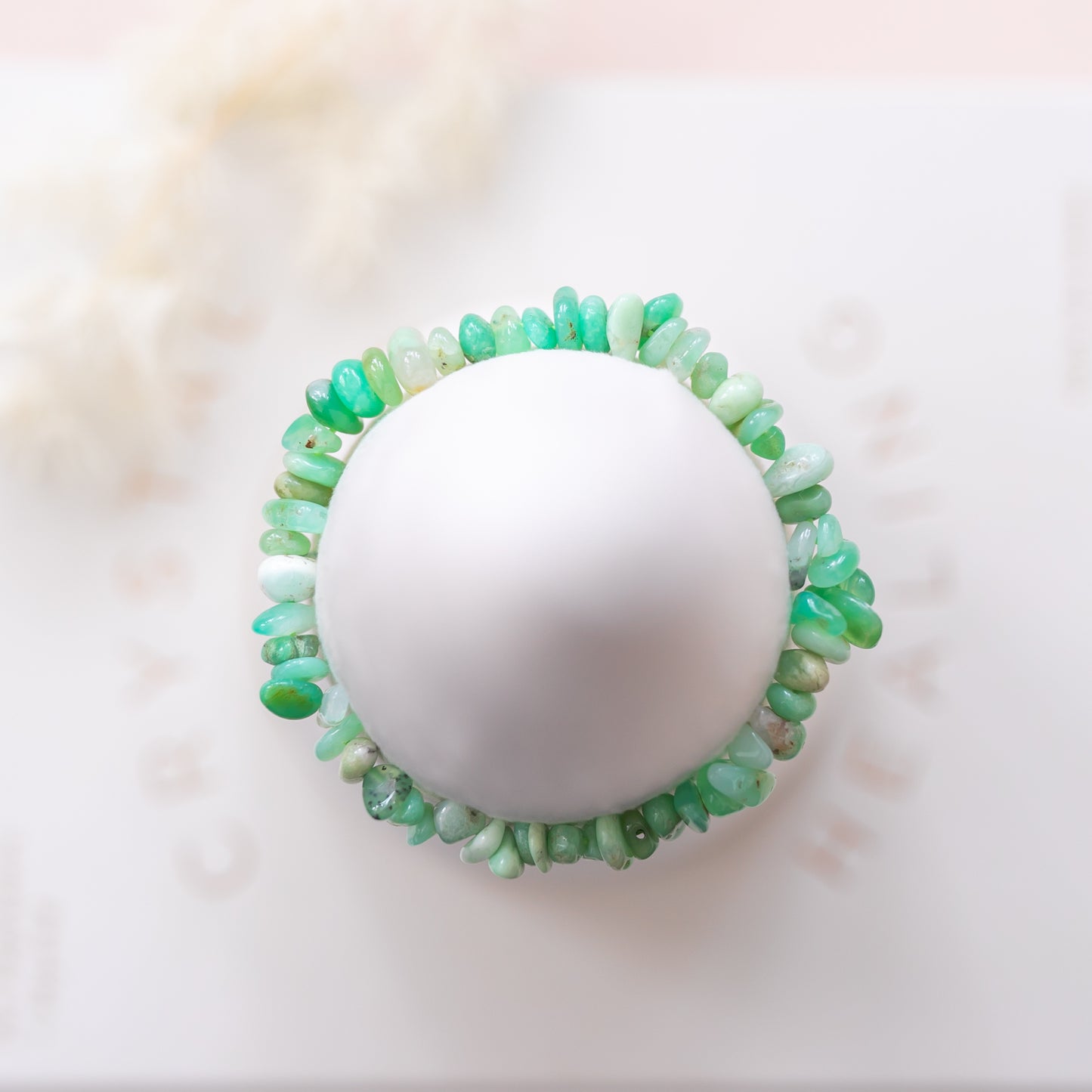 Chrysoprase Irregular Gemstone Bead Bracelet