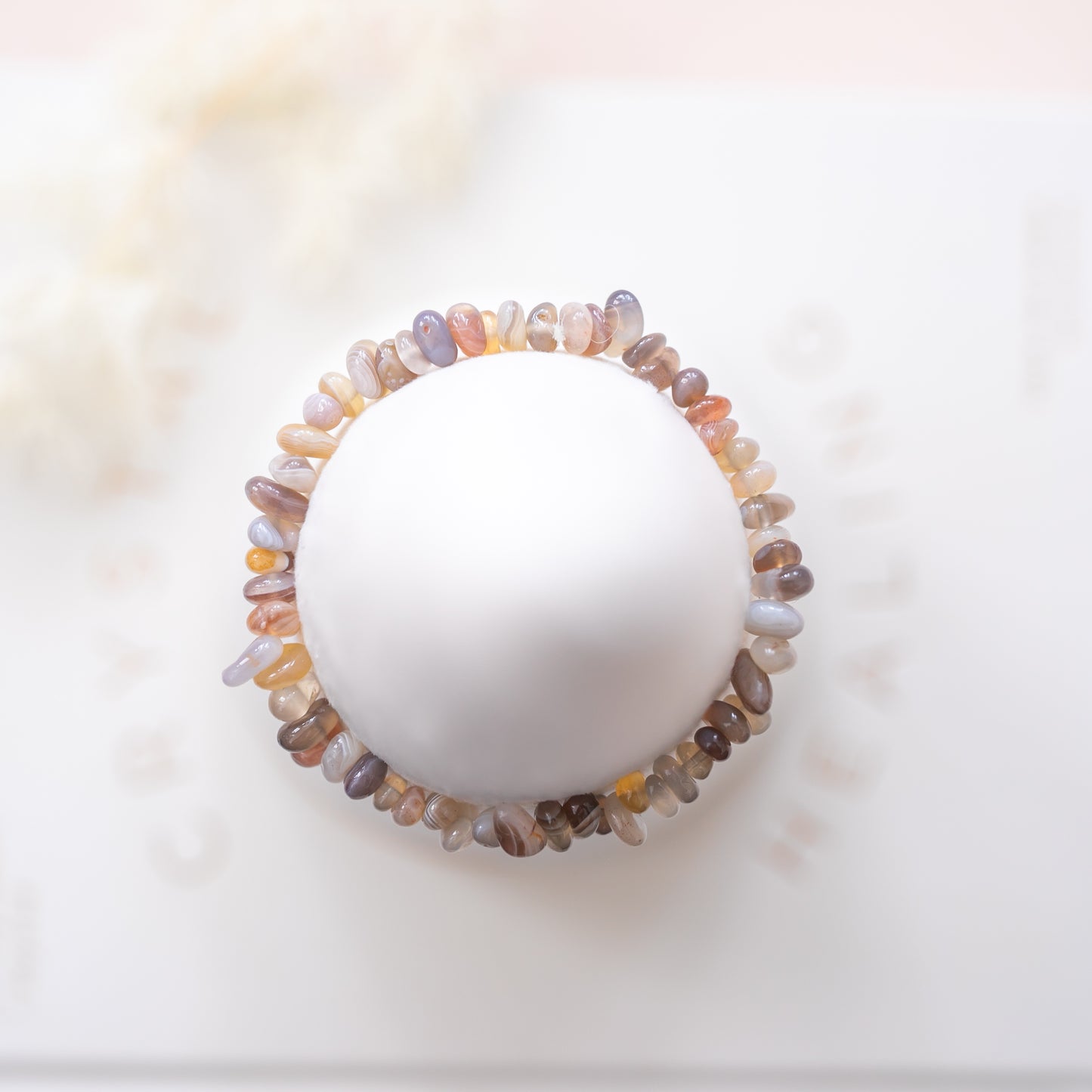 Bostwana Agate Irregular Gemstone Bead Bracelet