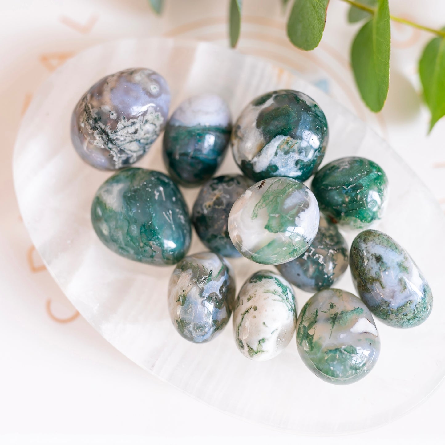 Moss Agate Small Tumblestone