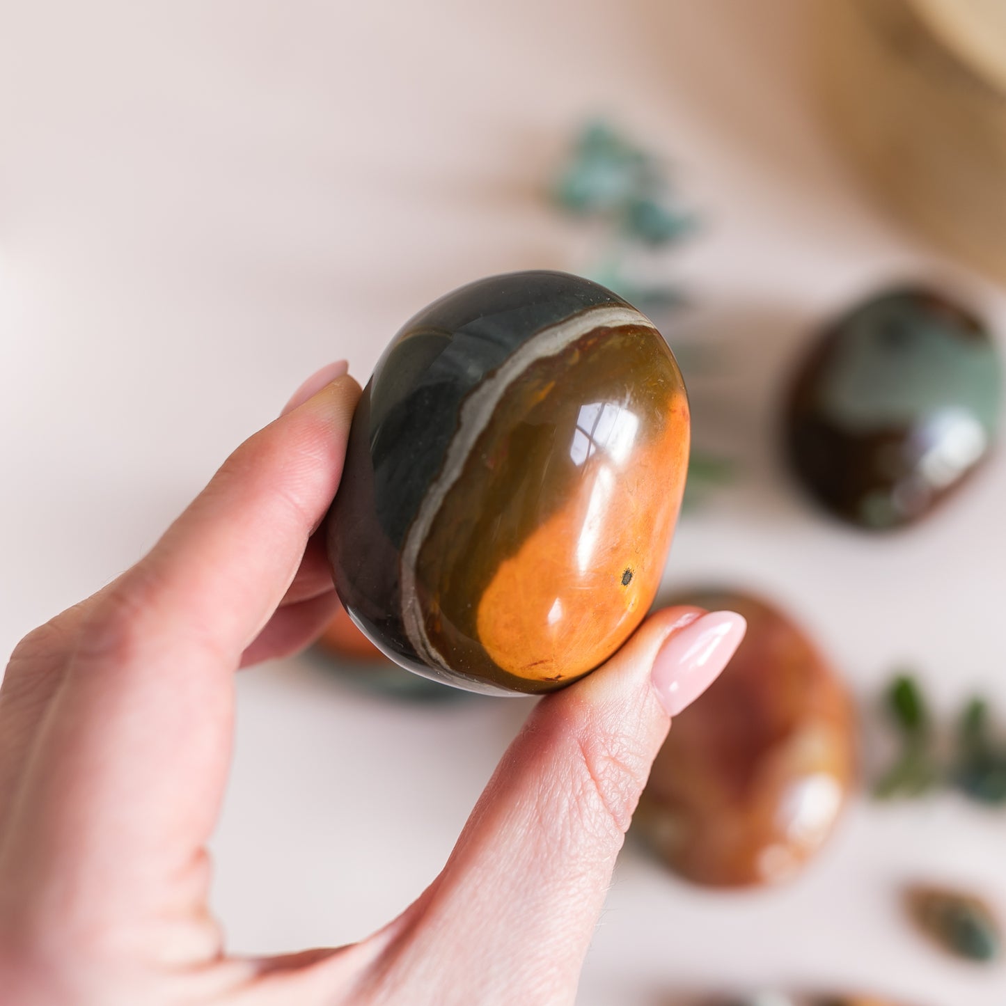 Polychrome Jasper Large Pebble Palmstones