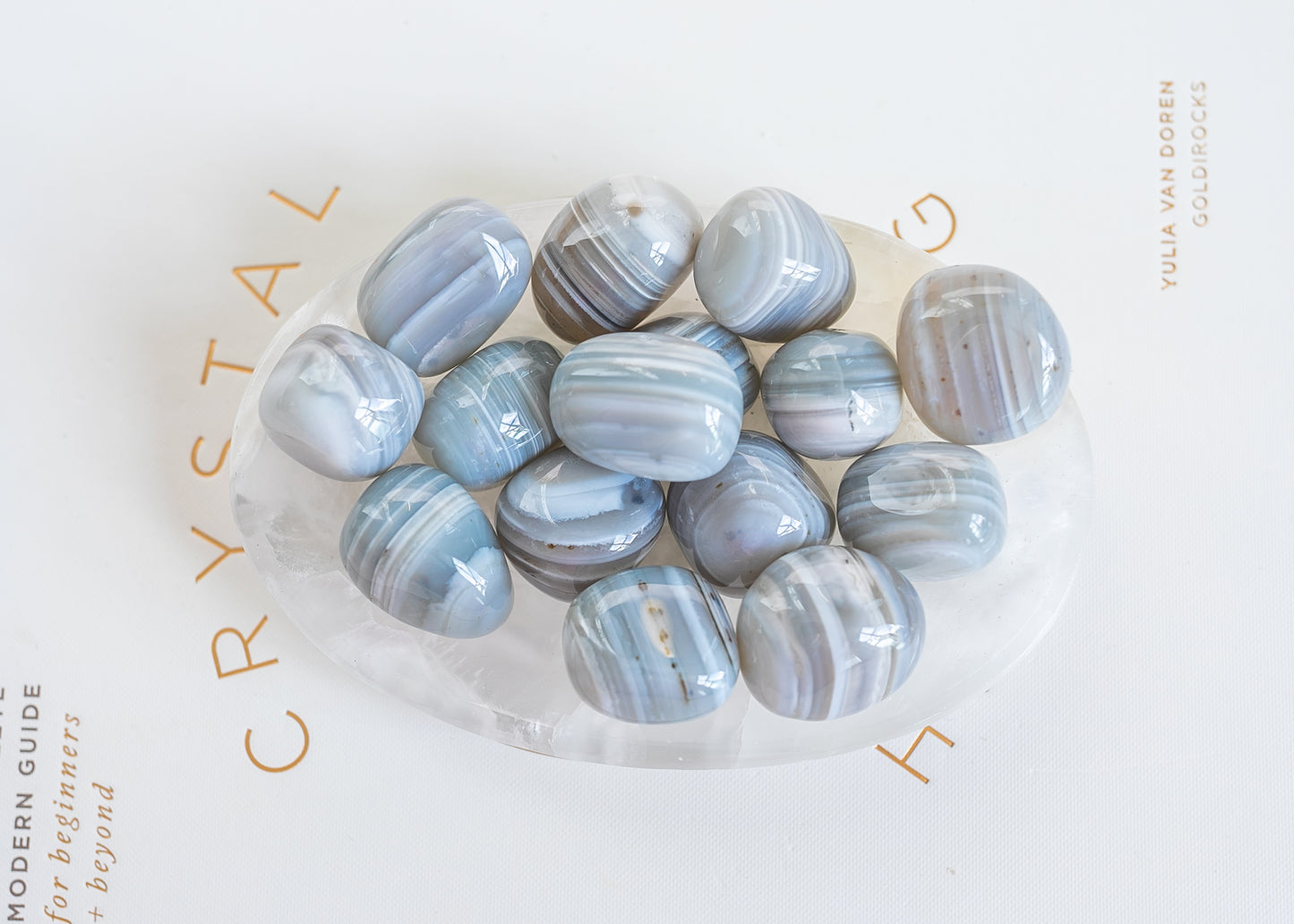 Grey Banded Agate Large Tumblestone