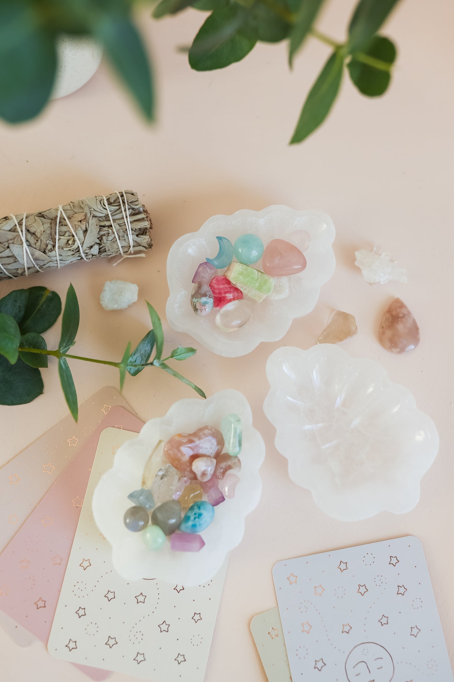 Selenite Satin Spar Leaf Shaped Bowl