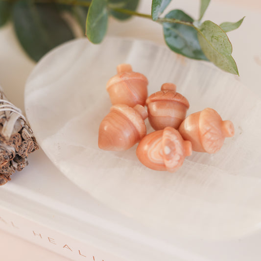 Mini Orange Calcite Acorn