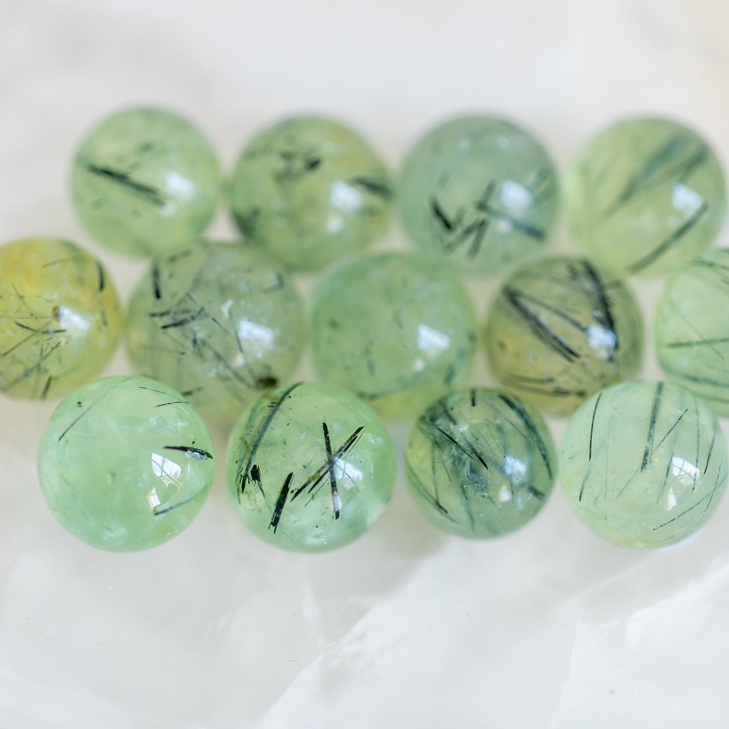 Prehnite with Epidote Mini Sphere Intuitively Chosen