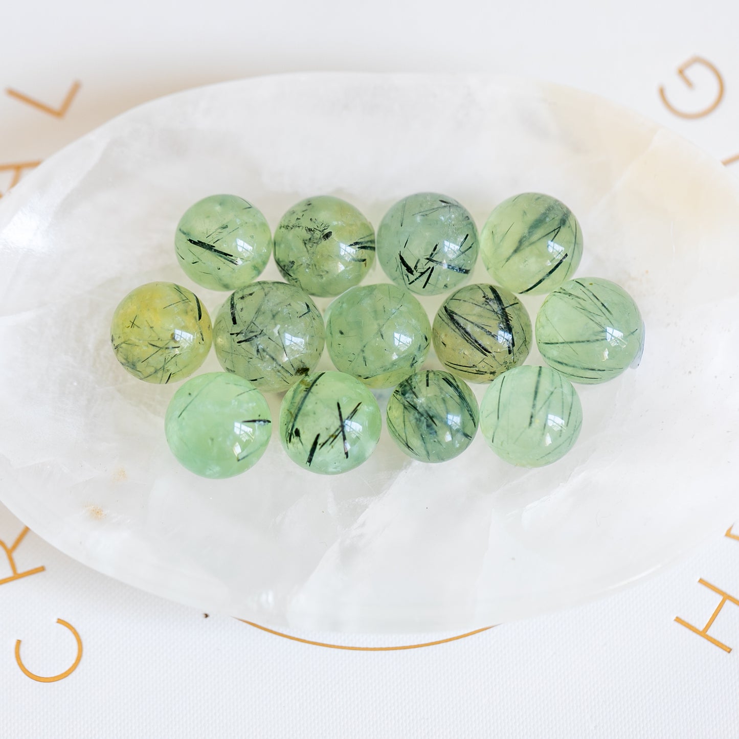Prehnite with Epidote Mini Sphere Intuitively Chosen