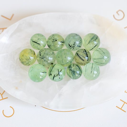 Prehnite with Epidote Mini Sphere Intuitively Chosen