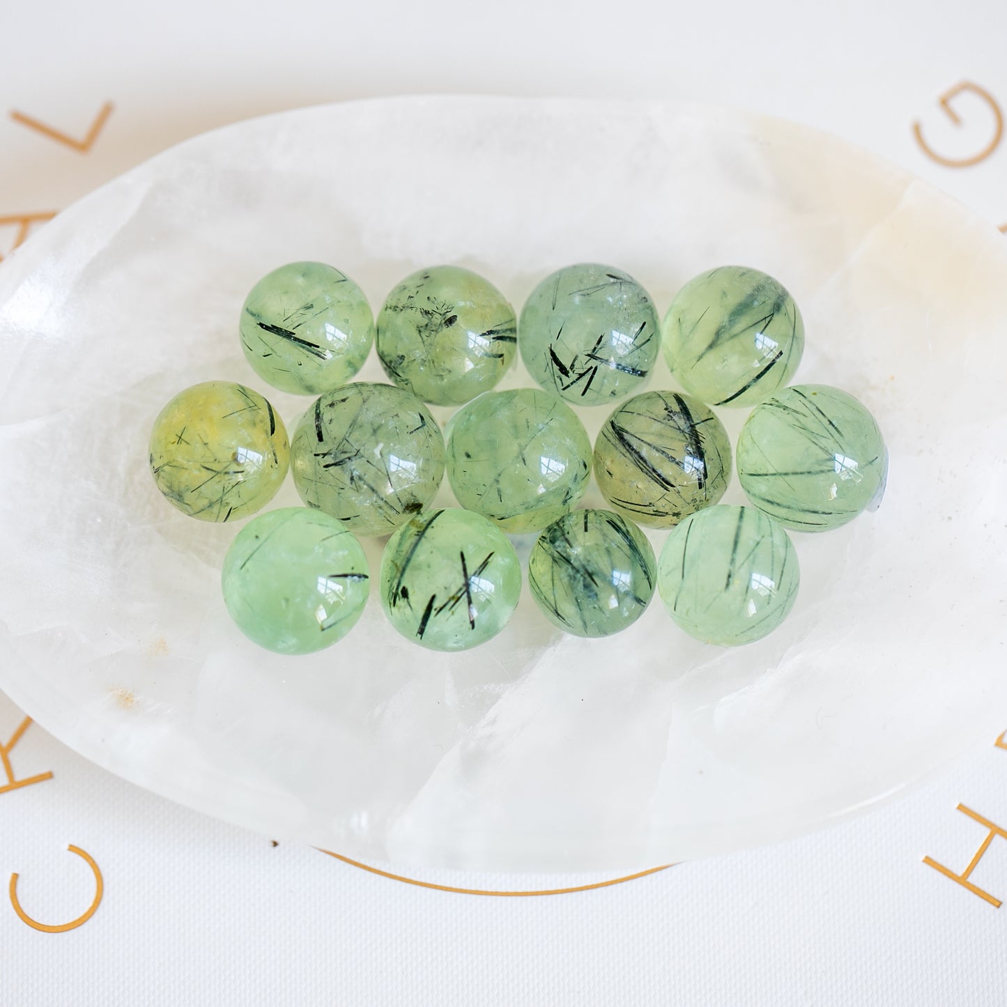 Prehnite with Epidote Mini Sphere Intuitively Chosen