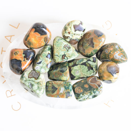Rhyolite Rainforest Jasper Medium Tumblestone