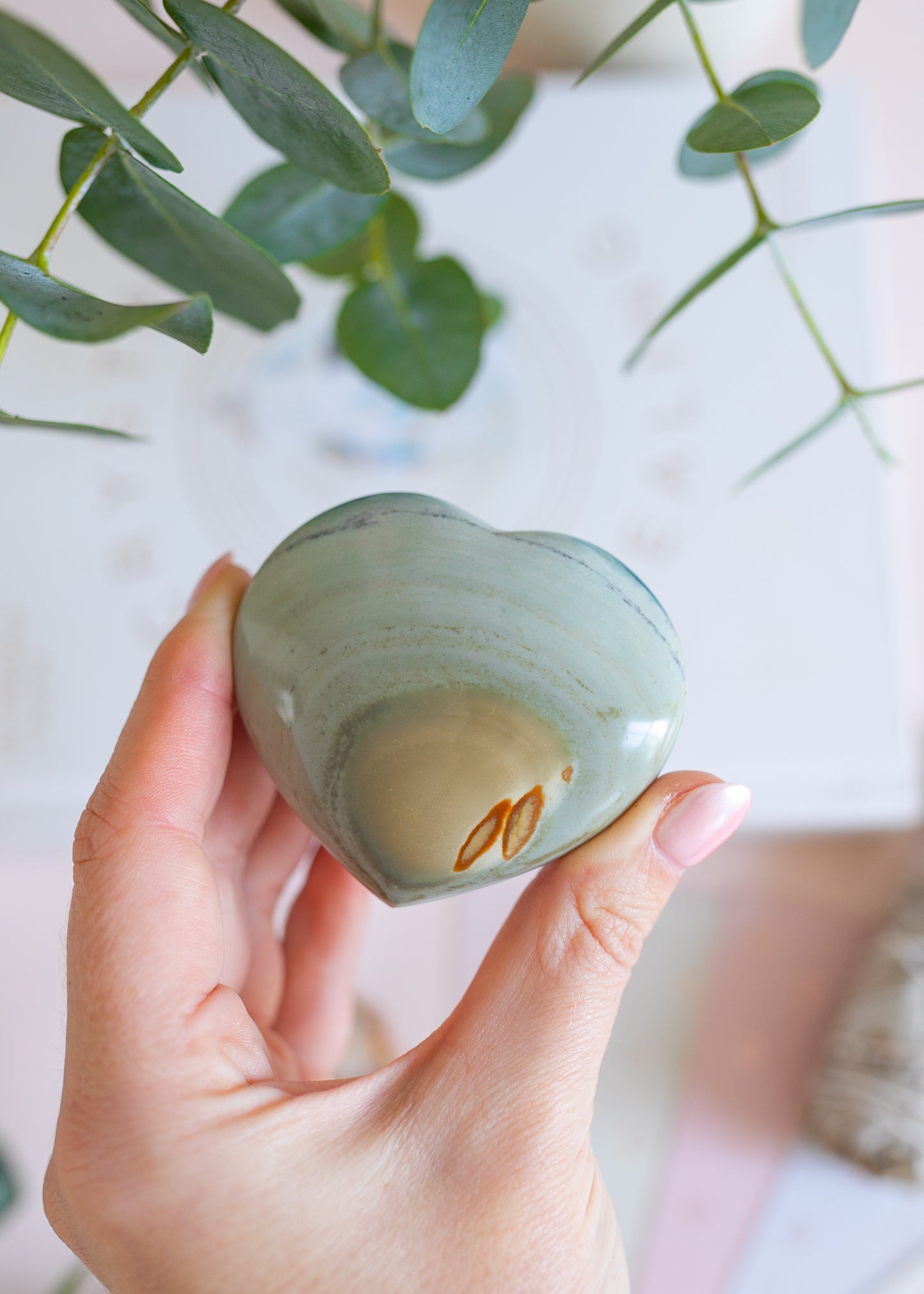 Large Polychrome Jasper Puffy Heart