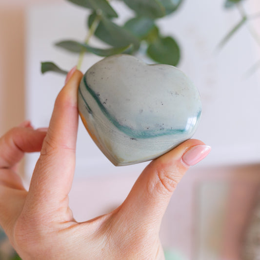 Large Polychrome Jasper Puffy Heart