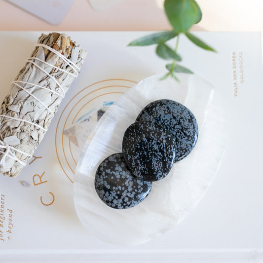Snowflake Obsidian Palmstone