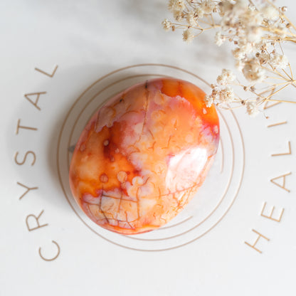 Carnelian Large Chunky Palmstone with Unique Flower formations