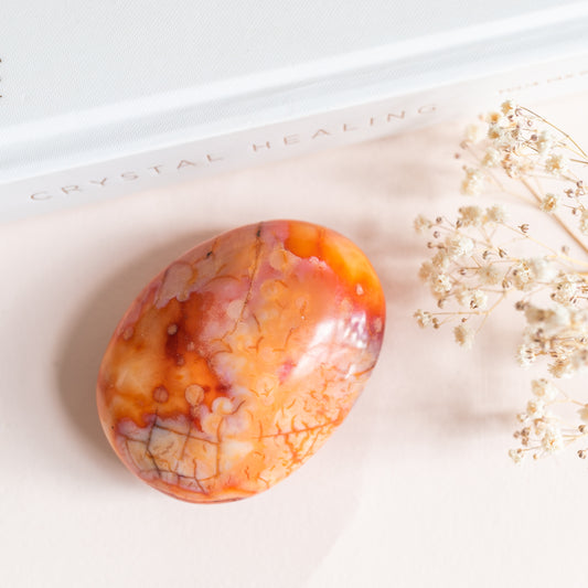 Carnelian Large Chunky Palmstone with Unique Flower formations