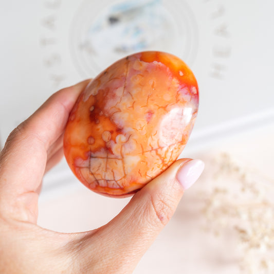 Carnelian Large Chunky Palmstone with Unique Flower formations