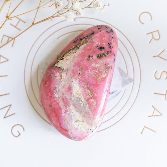 Strawberry Opal Large Handheld Polished Crystal