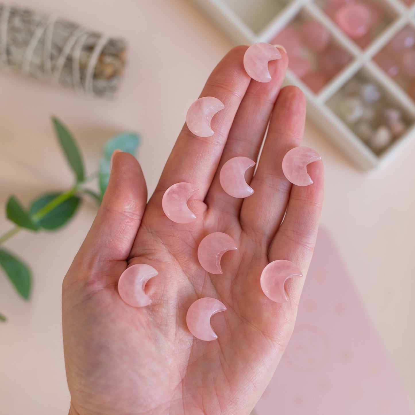 Mini Rose Quartz Moon