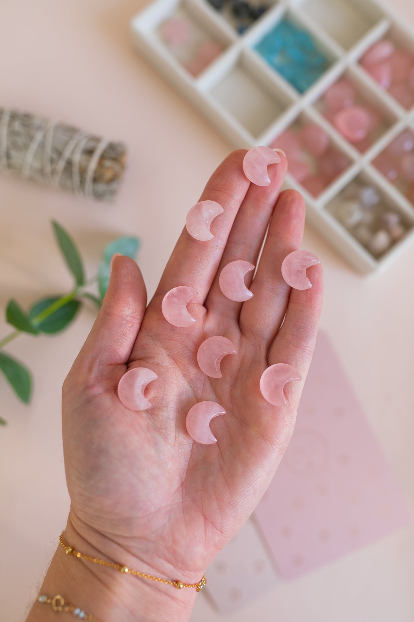Mini Rose Quartz Moon