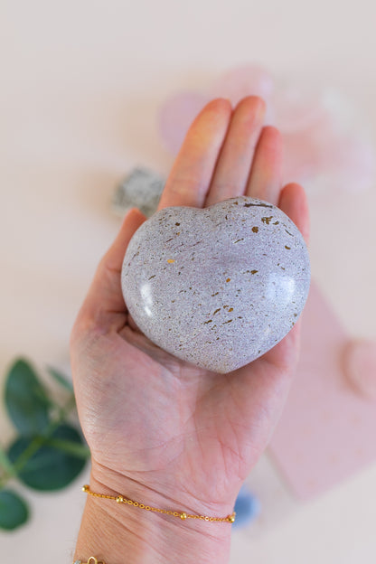 Large Lilac Fancy Jasper Puffy Heart