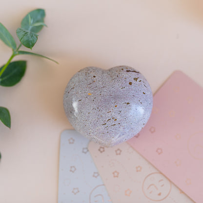 Large Lilac Fancy Jasper Puffy Heart