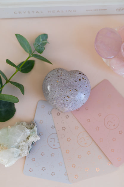 Large Lilac Fancy Jasper Puffy Heart