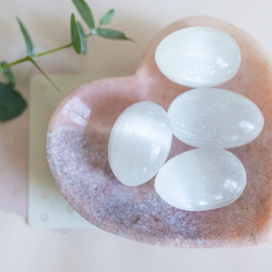 Selenite Satin Spar Crystal Egg