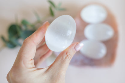 Selenite Satin Spar Crystal Egg