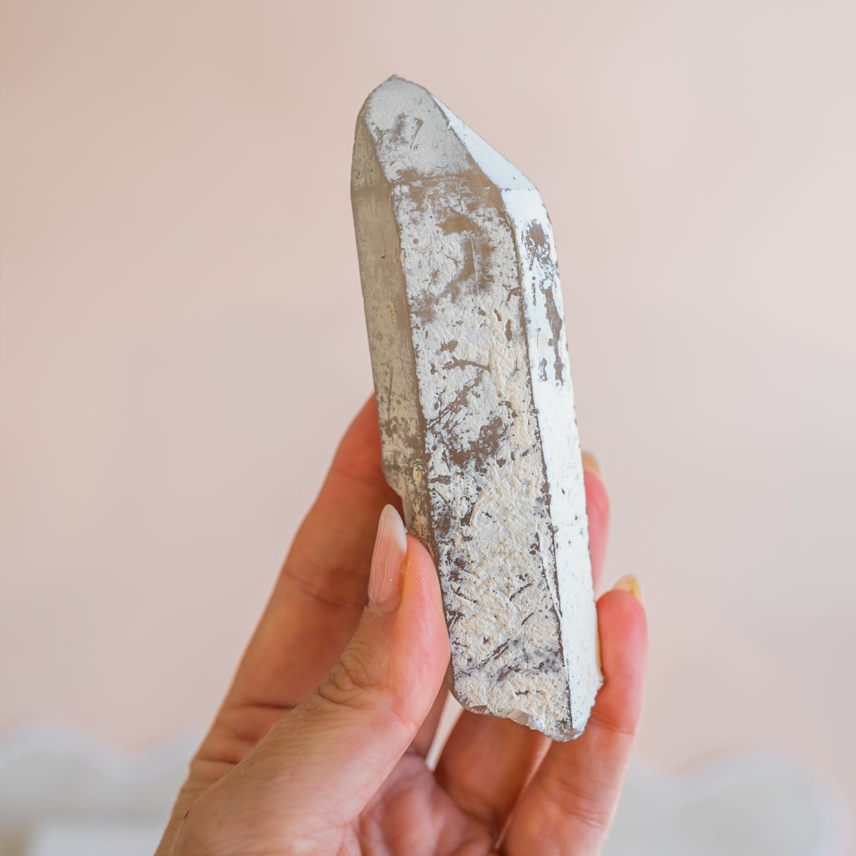 Namibian Quartz Wand with Calcite Coating