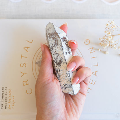 Namibian Quartz Wand with Calcite Coating