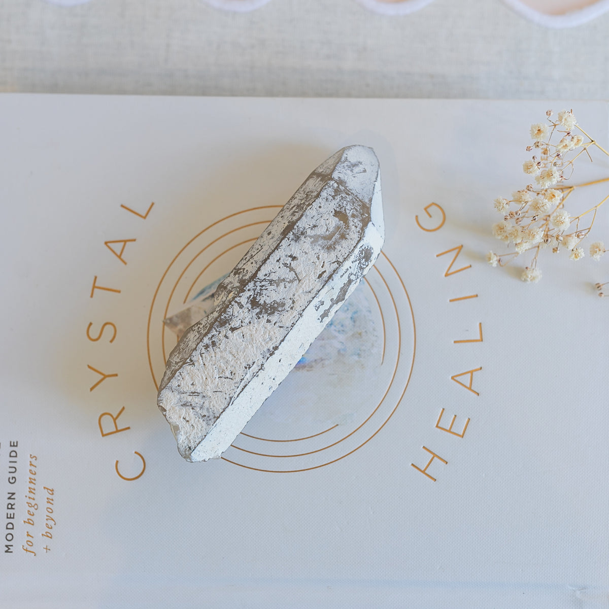 Namibian Quartz Wand with Calcite Coating