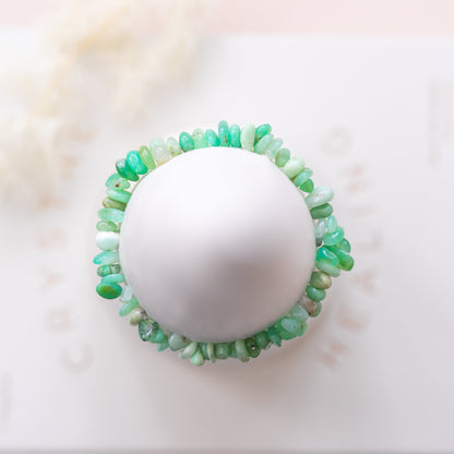 Chrysoprase Irregular Gemstone Bead Bracelet