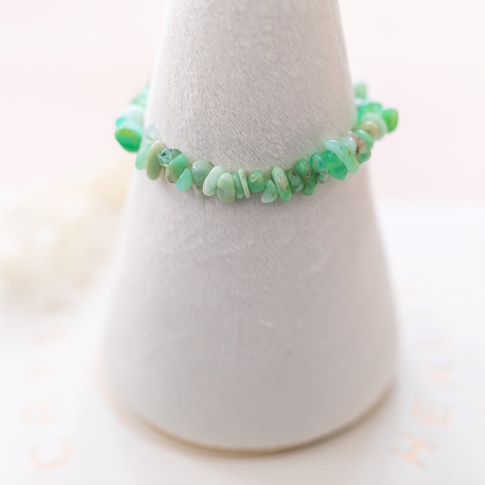Chrysoprase Irregular Gemstone Bead Bracelet