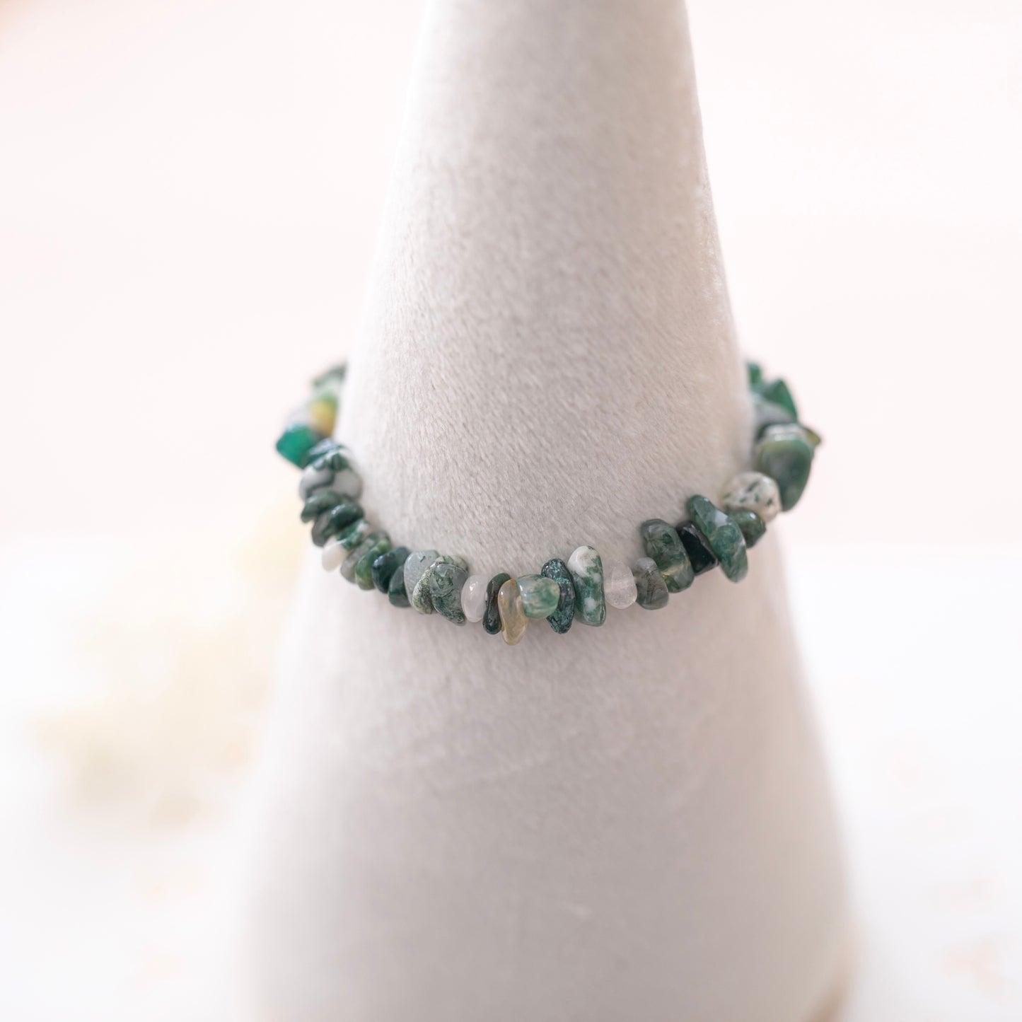 Moss Agate Crystal Chip Bracelet