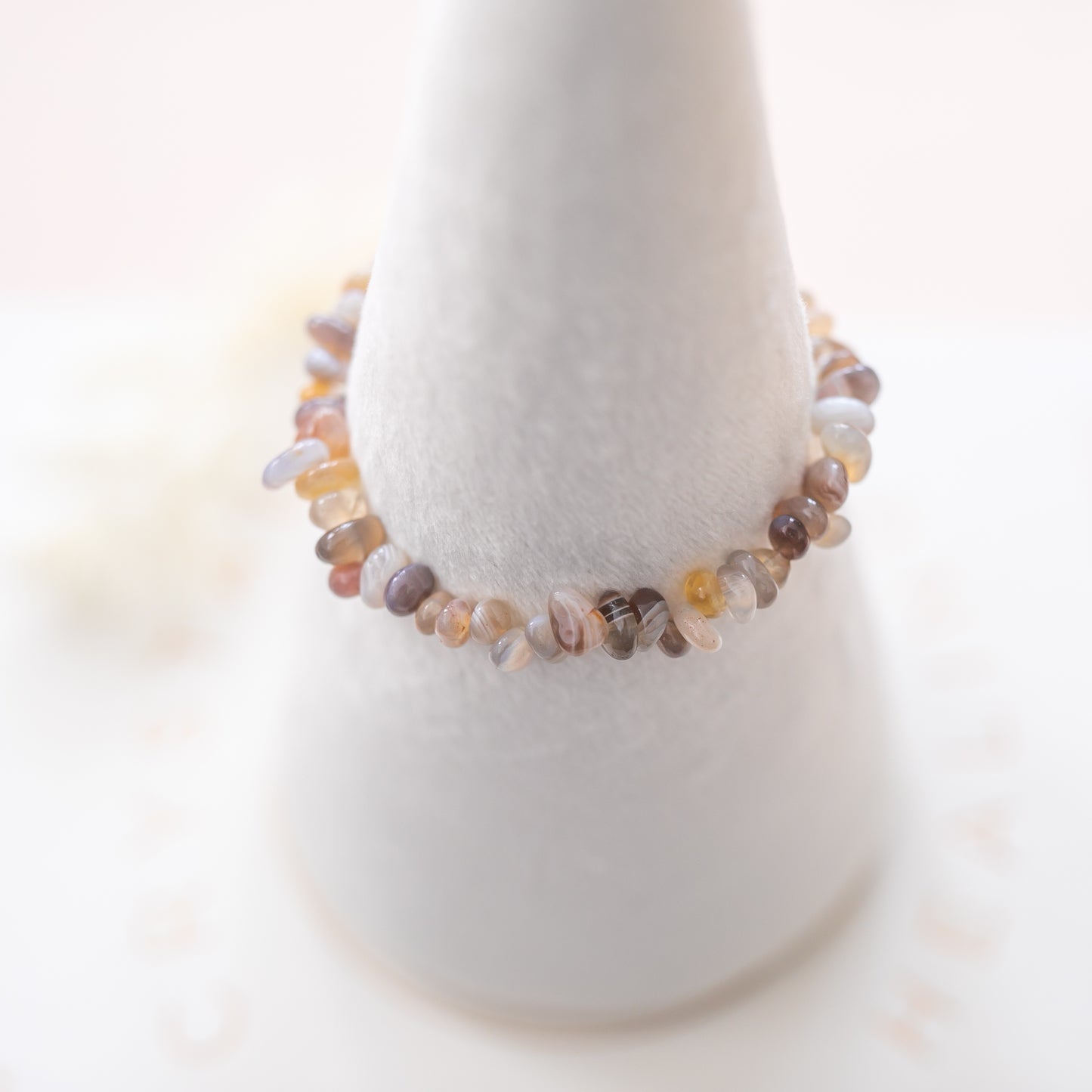 Bostwana Agate Irregular Gemstone Bead Bracelet