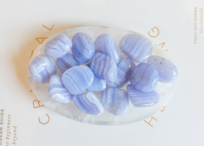Blue Lace Agate Medium Tumblestone Premium A Grade