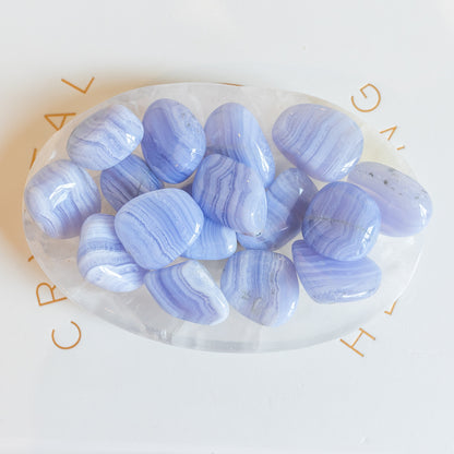 Blue Lace Agate Medium Tumblestone Premium A Grade