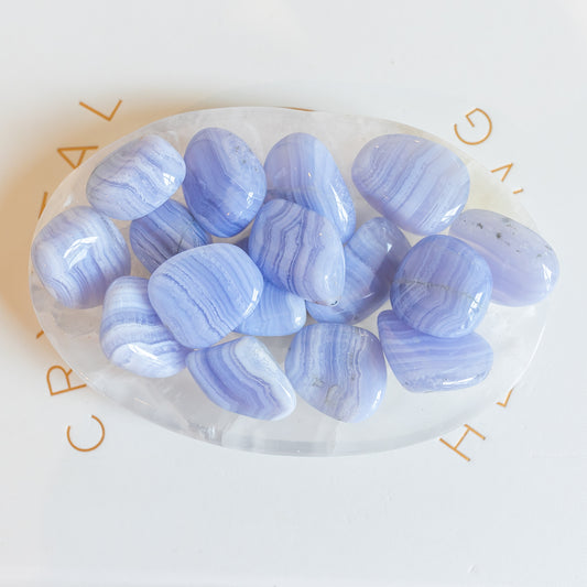 Blue Lace Agate Medium Tumblestone Premium A Grade