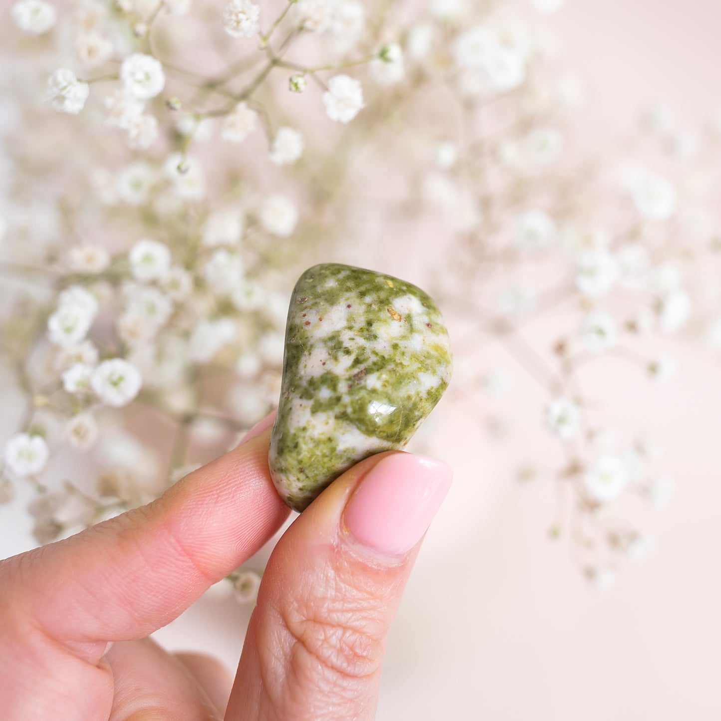 Snowflake Epidote Medium Tumblestone
