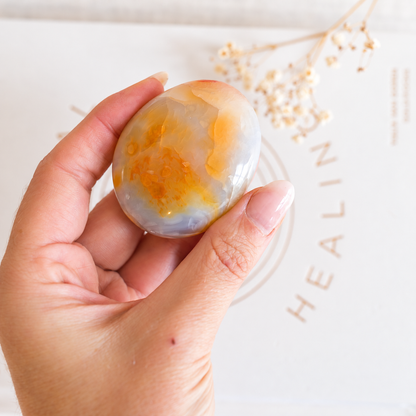 Small Carnelian Palmstone from Madagascar